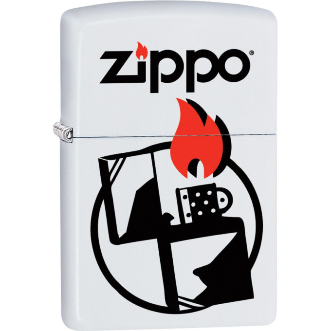 Зажигалка Zippo 214 белая матовая 29194